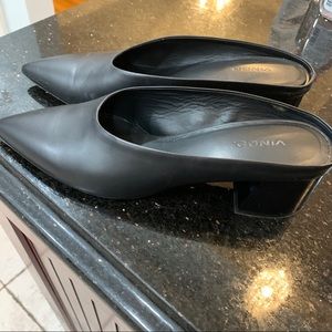 Vince black slide heels size 9.5